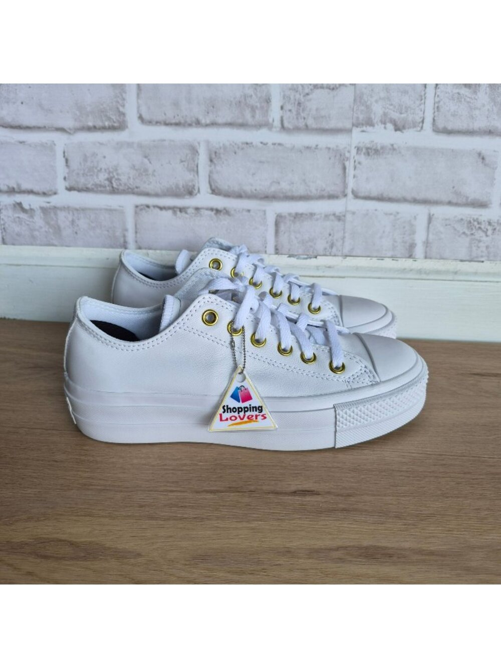 ⭐Rare Converse Lift Platform Leather Low Sz 5 Men's shoes Sneakers White 173159C